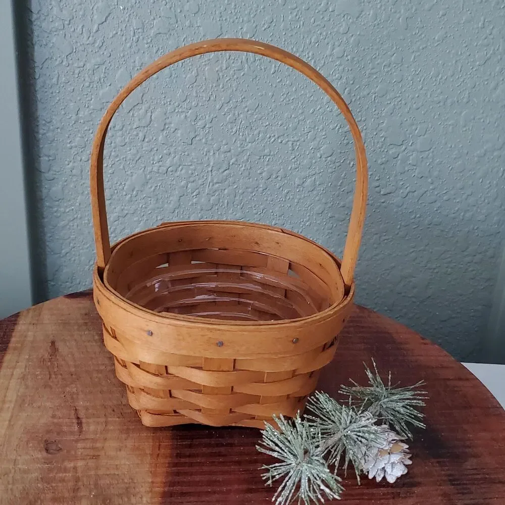 Longaberger 1993 Inaugural Basket Protector & 6 Christmas Holiday Ornaments